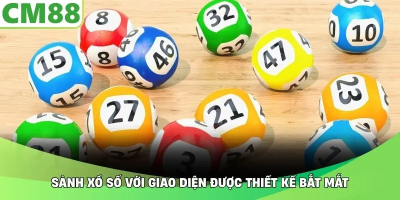 Sảnh xổ số với giao diện được thiết kế bắt mắt